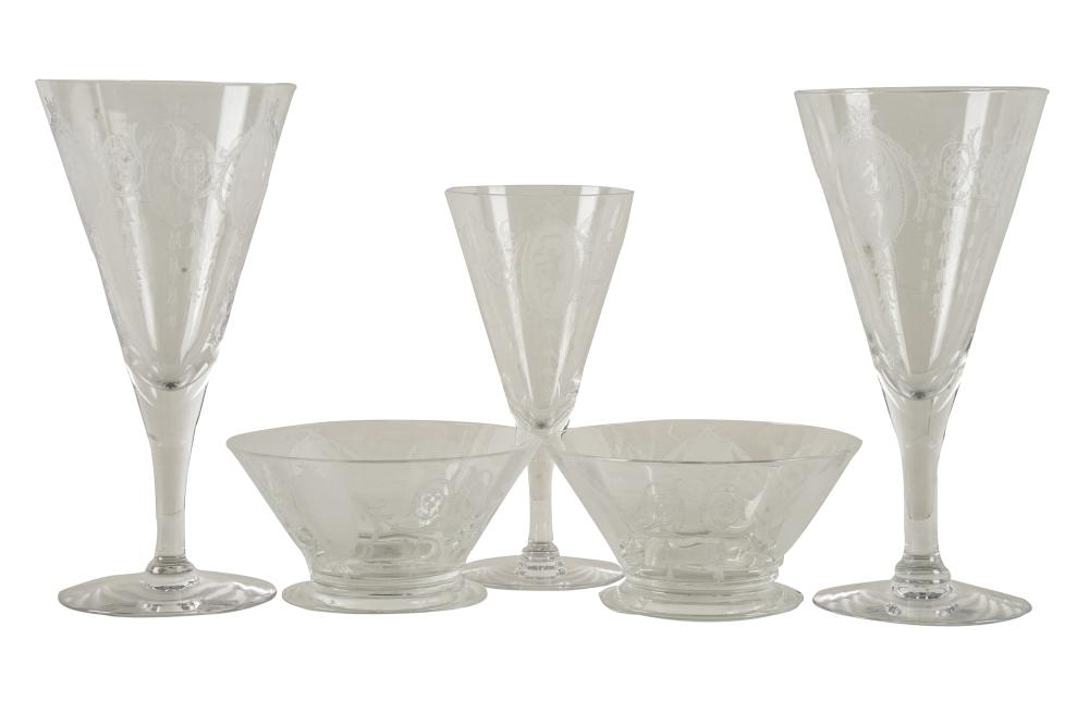 ETCHED GLASS STEMWARE SERVICEunmarked;