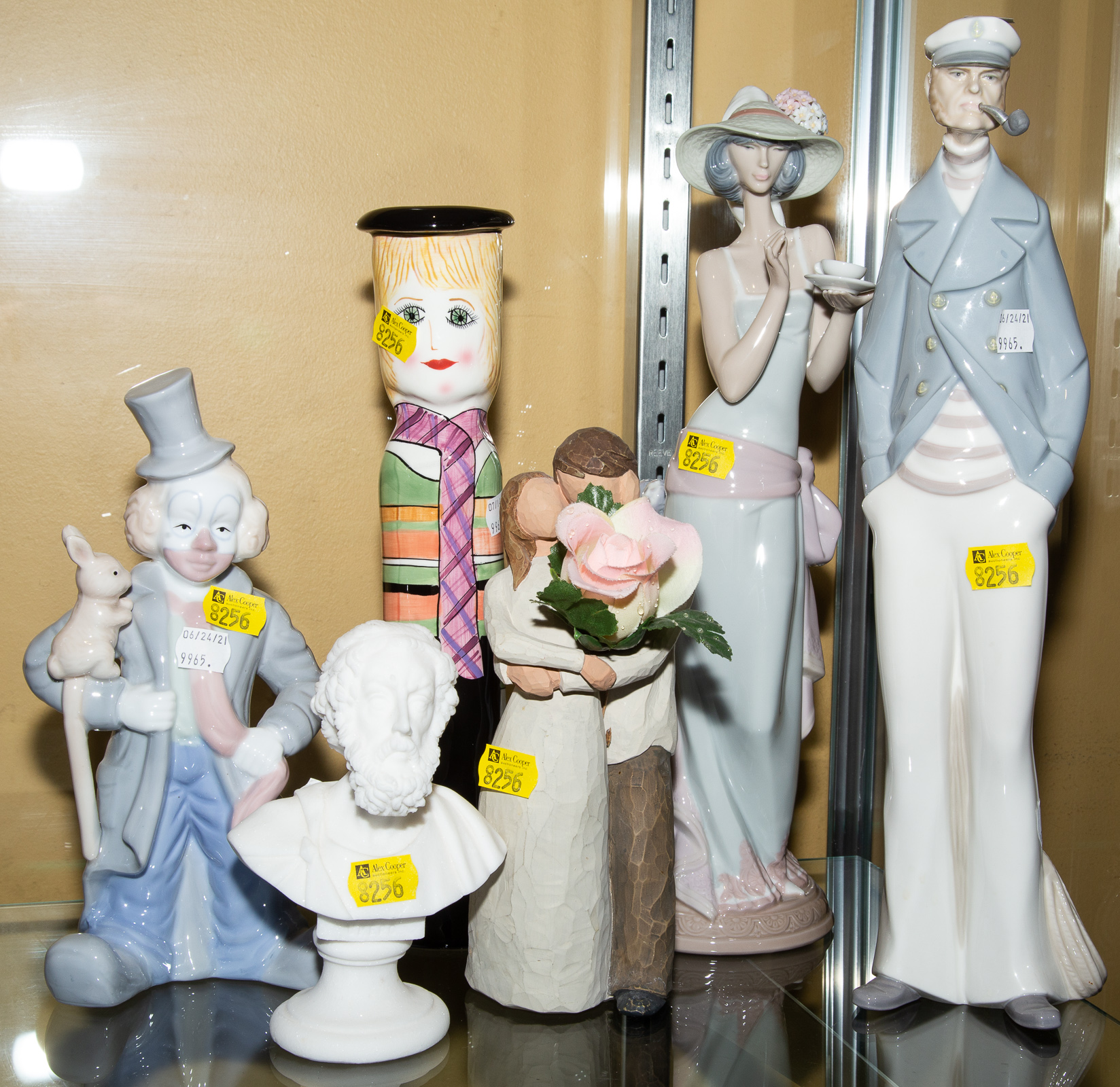 TWO LARGE LLADRO FIGURES With four other