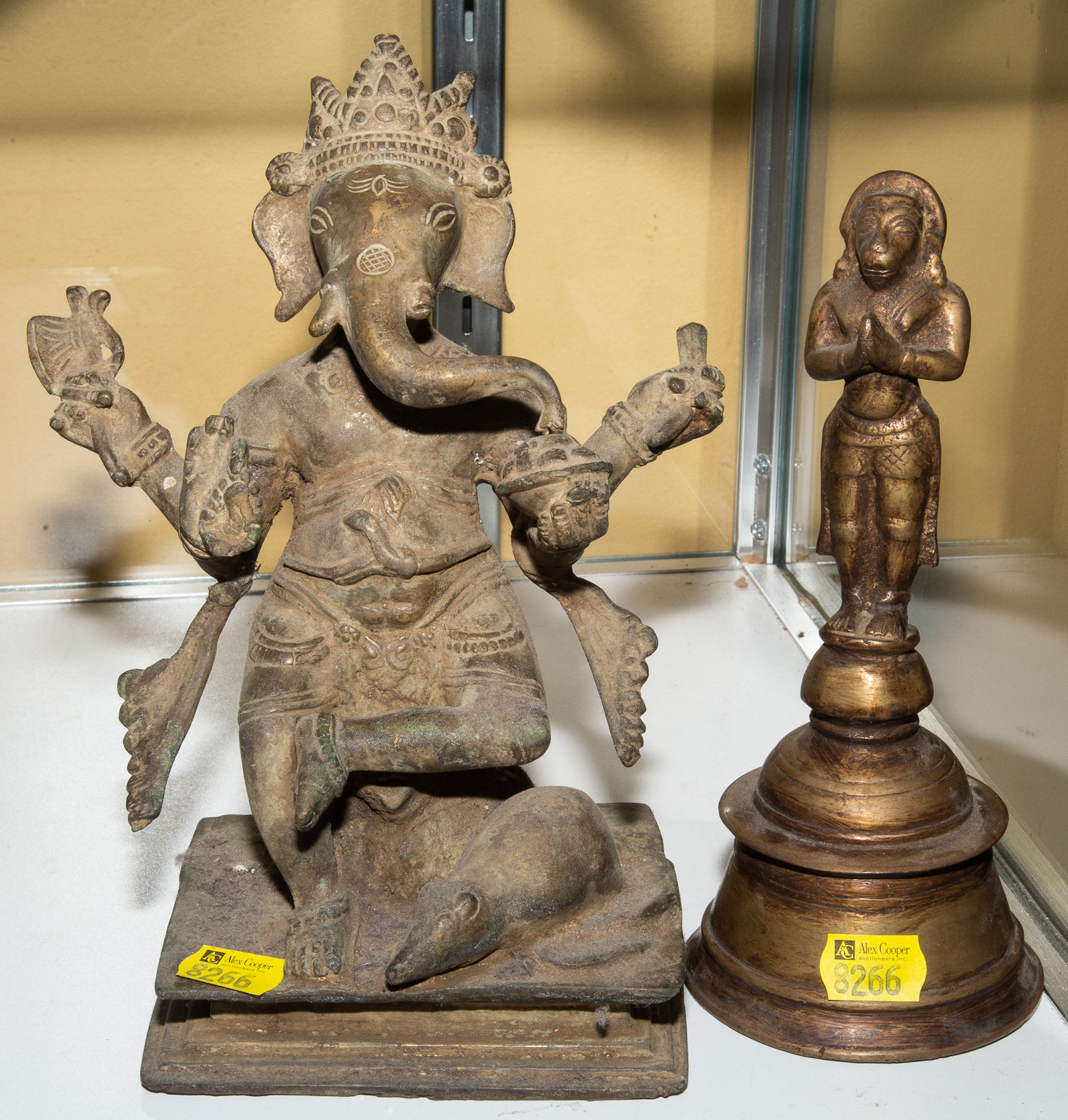 TWO INDIAN CAST BRASS HINDU FIGURES