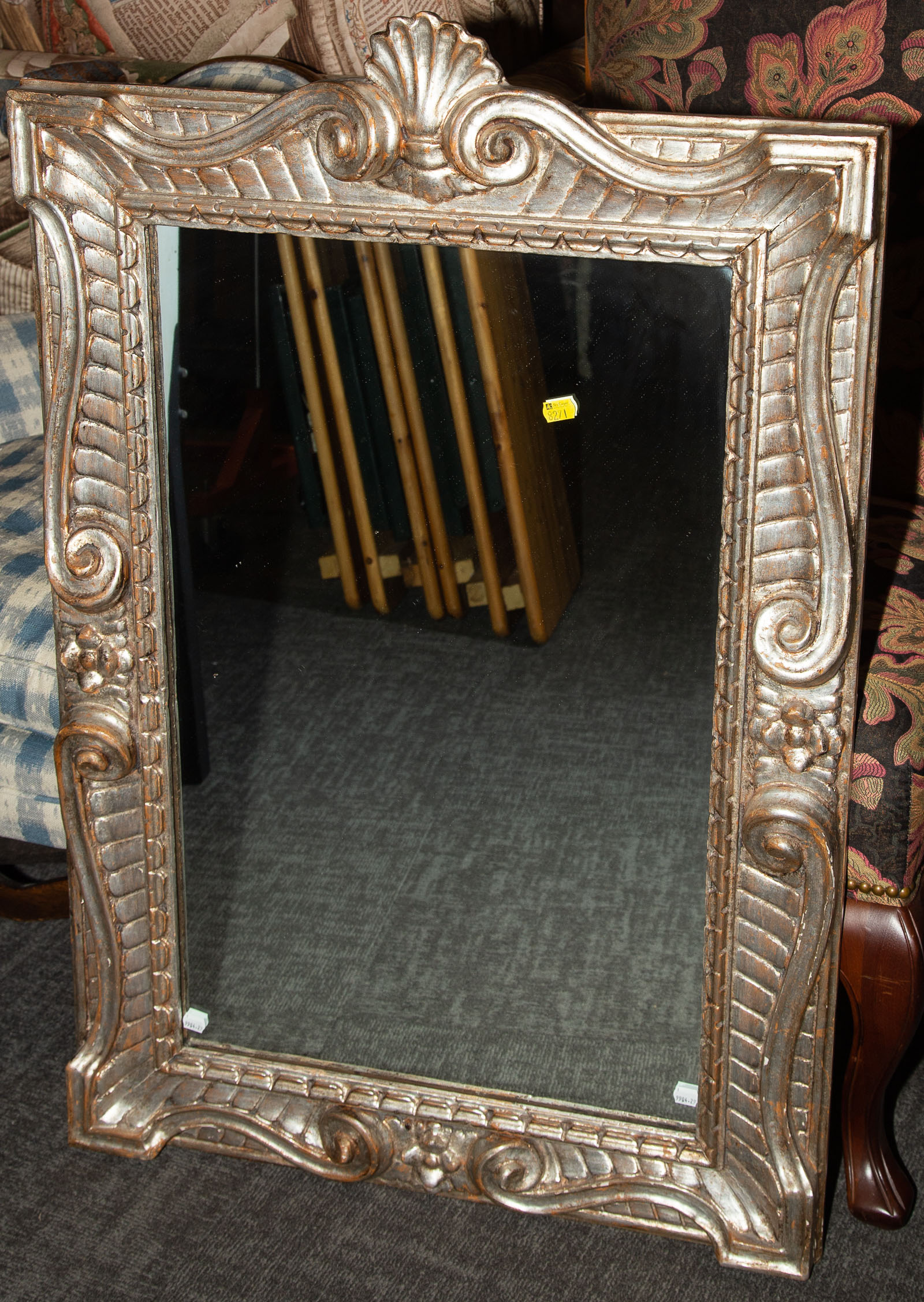 MIRROR IN BAROQUE STYLE SILVERED