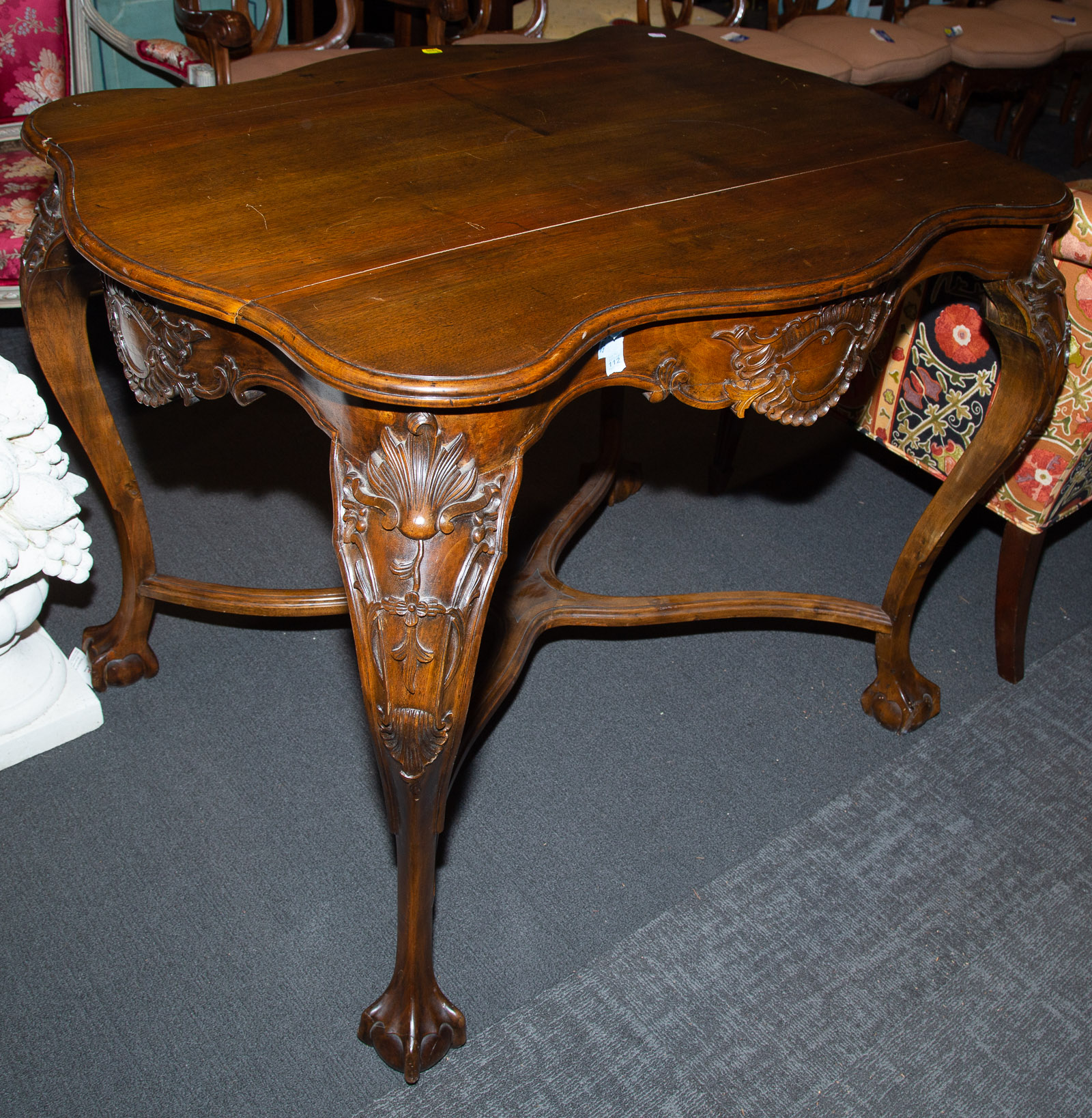 CHIPPENDALE STYLE WALNUT CENTER