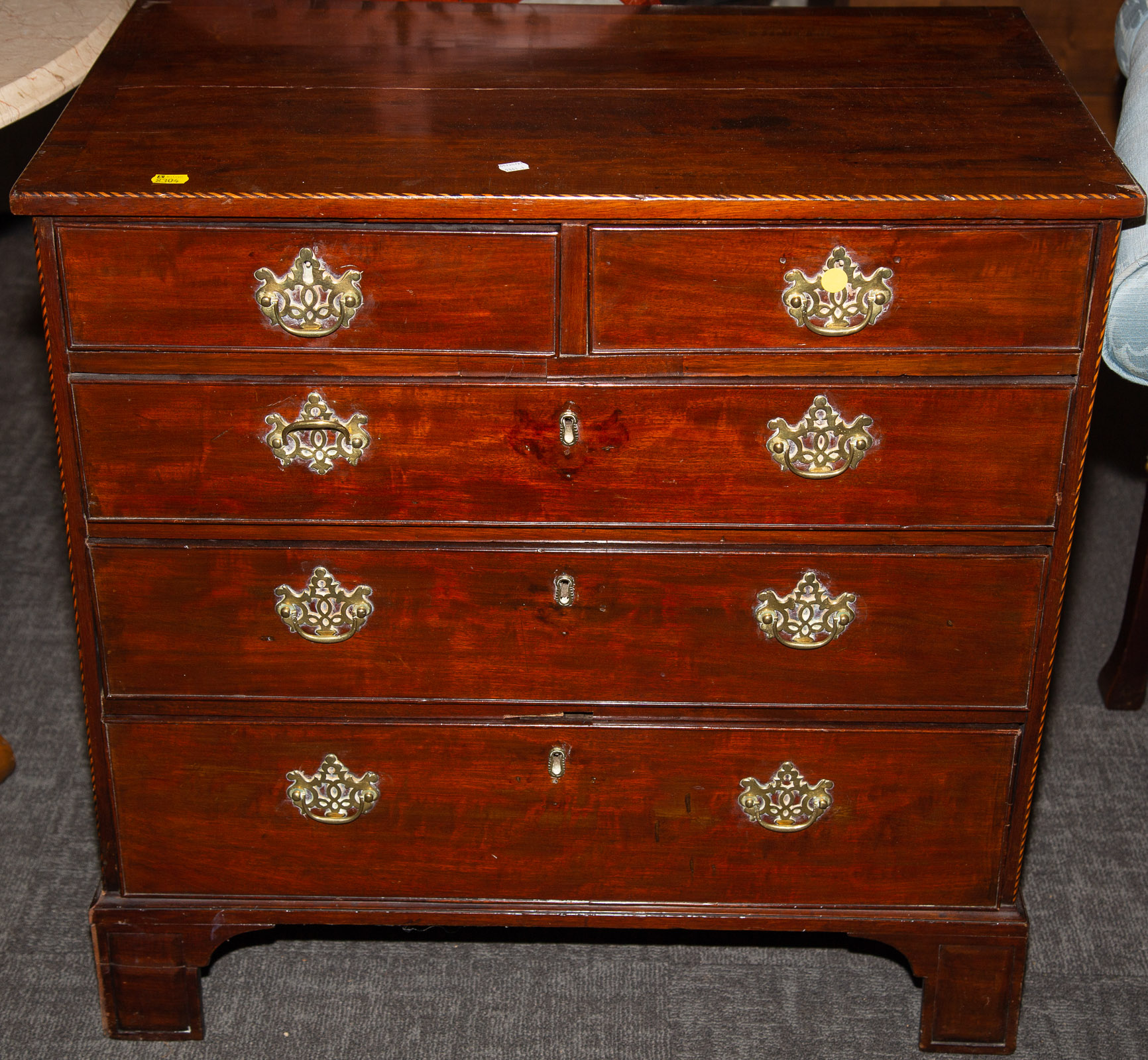 CHIPPENDALE STYLE MAHOGANY BACHELOR'S