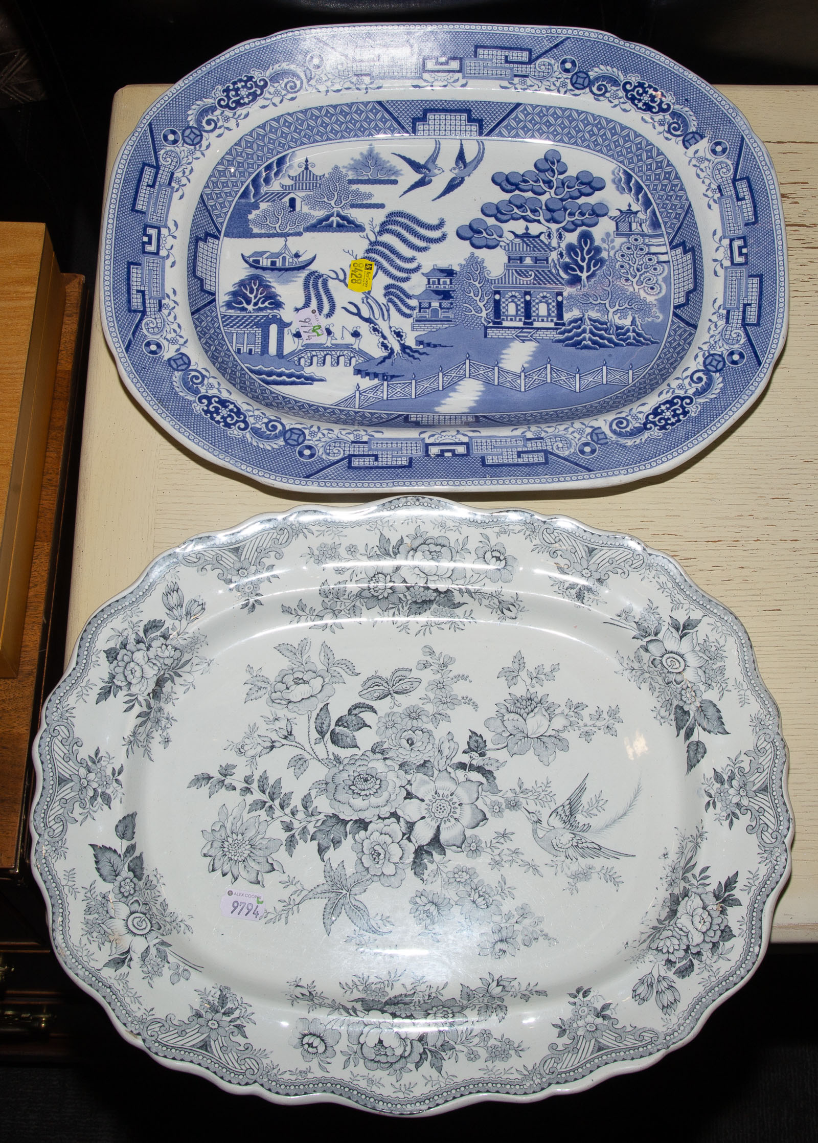 TWO VICTORIAN STAFFORDSHIRE PLATTERS