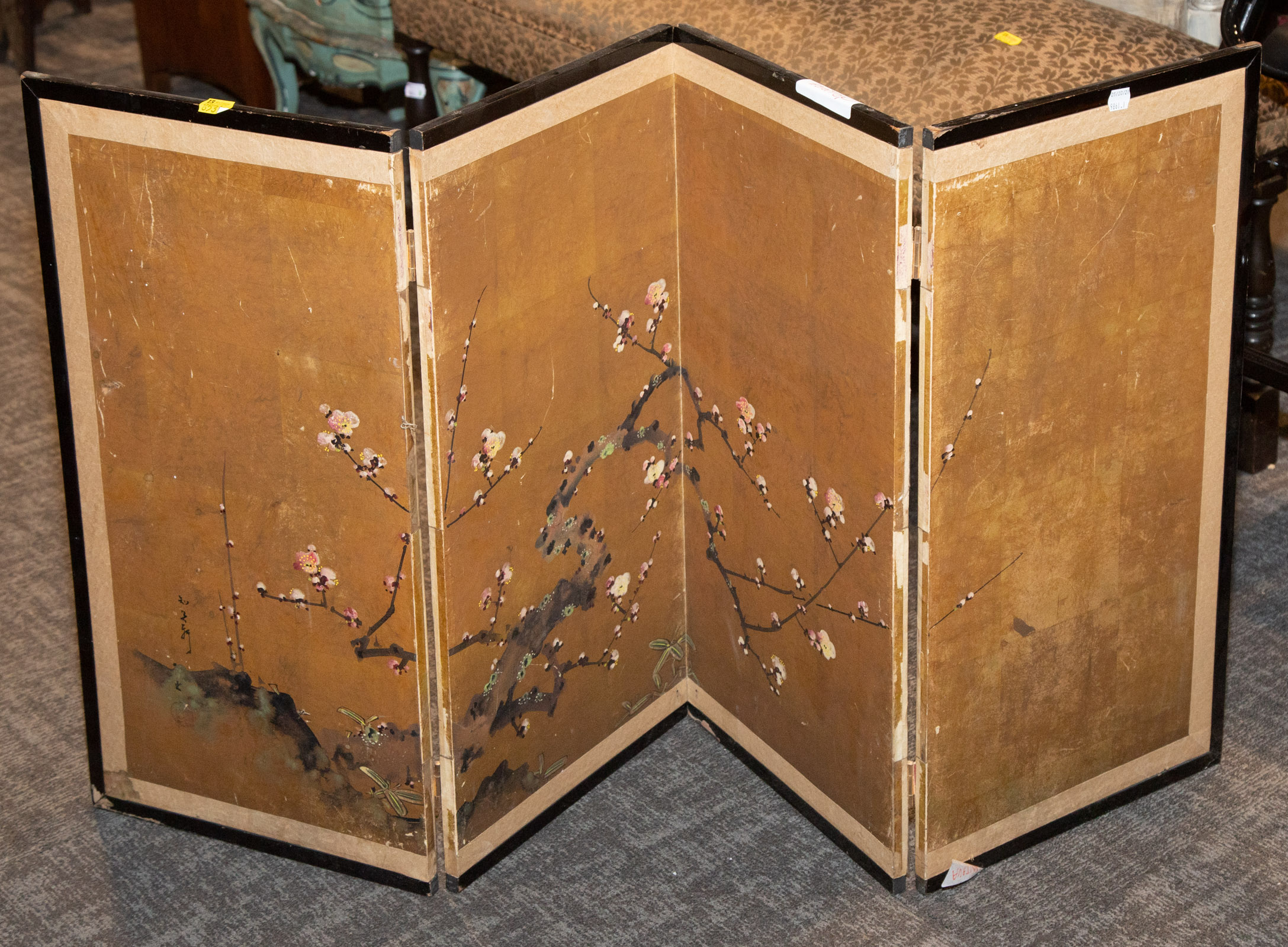 JAPANESE FOUR PANEL TEA SCREEN 333f68