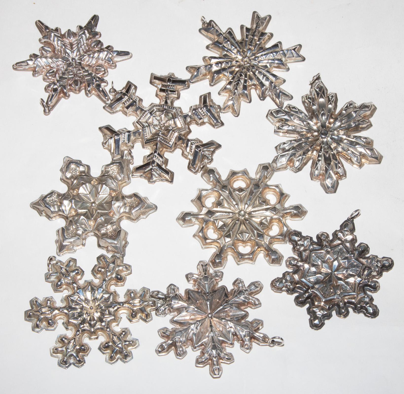 GORHAM STERLING SNOWFLAKES Including