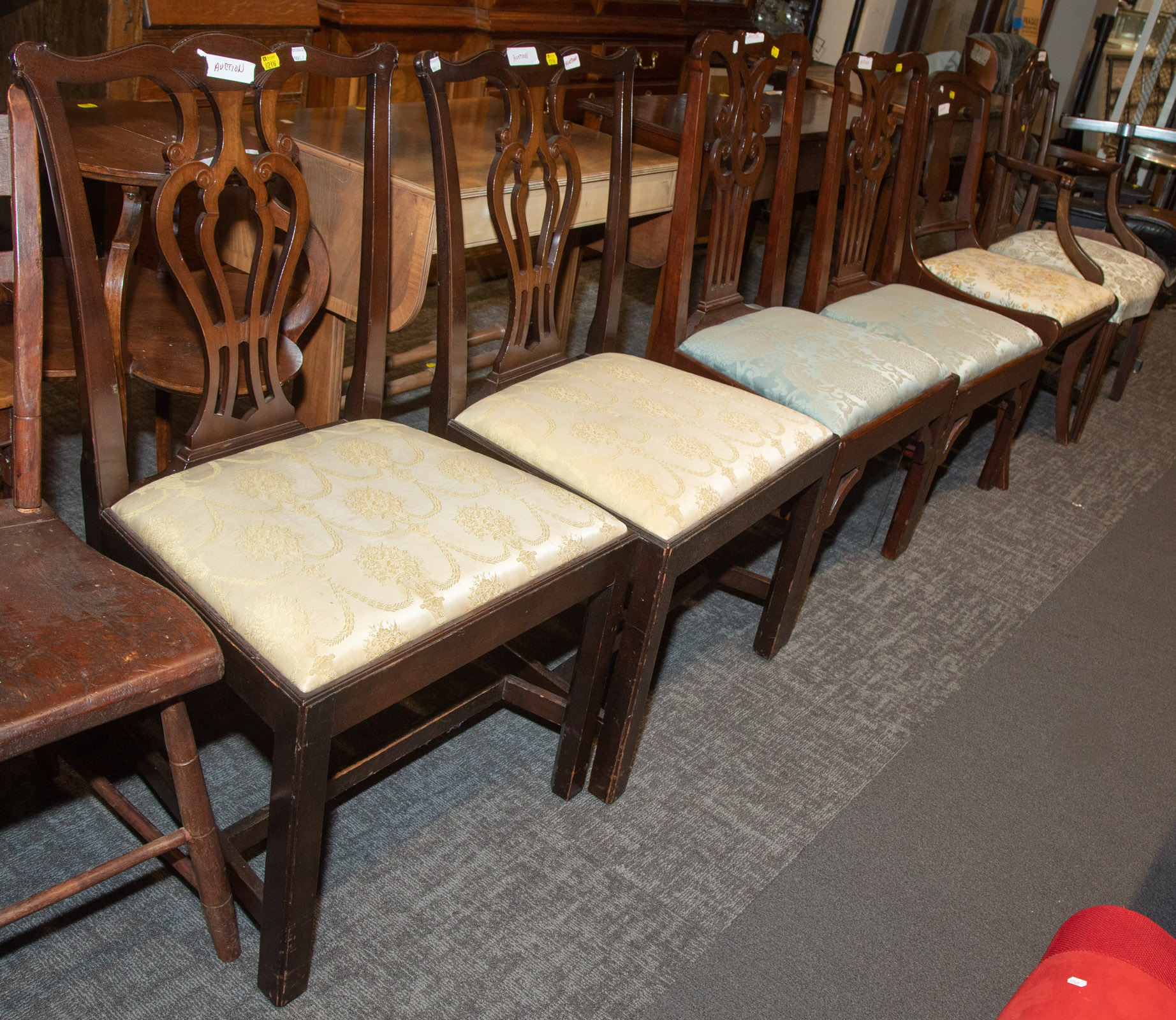 SET OF FOUR CHIPPENDALE STYLE DINING