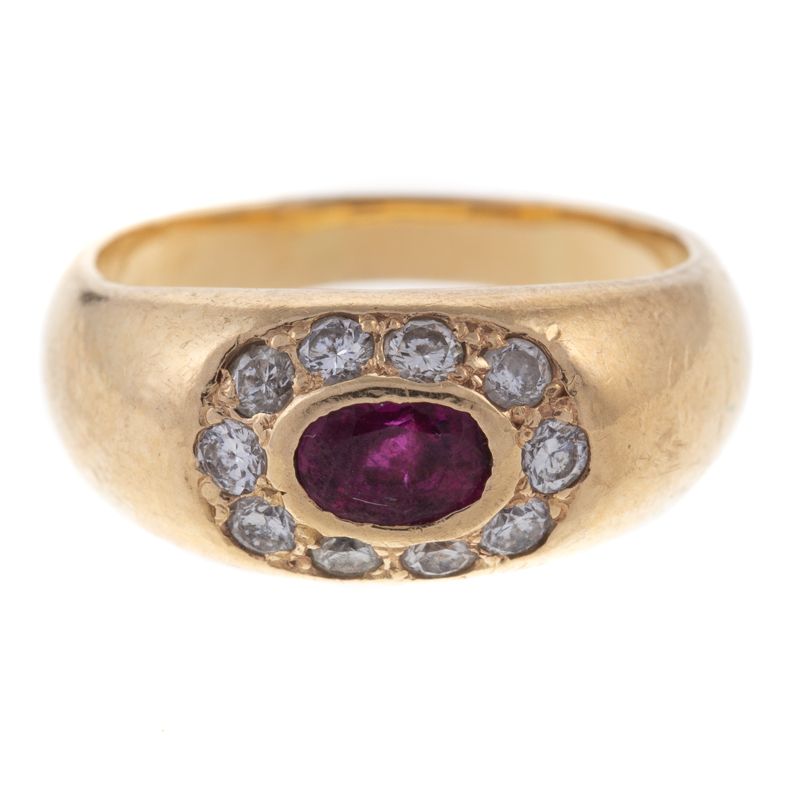 A GYPSY SET RUBY DIAMOND RING 333feb