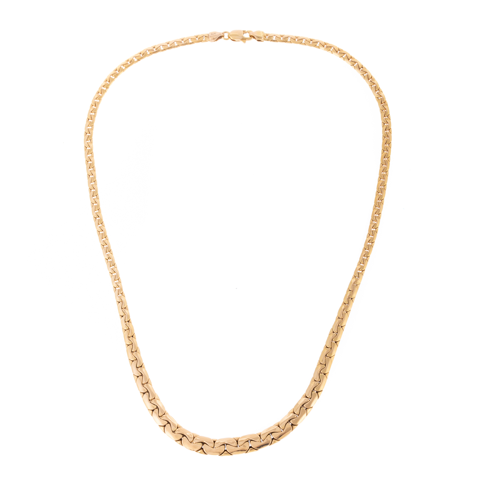 A 14K YELLOW GOLD C LINK GRADUATED