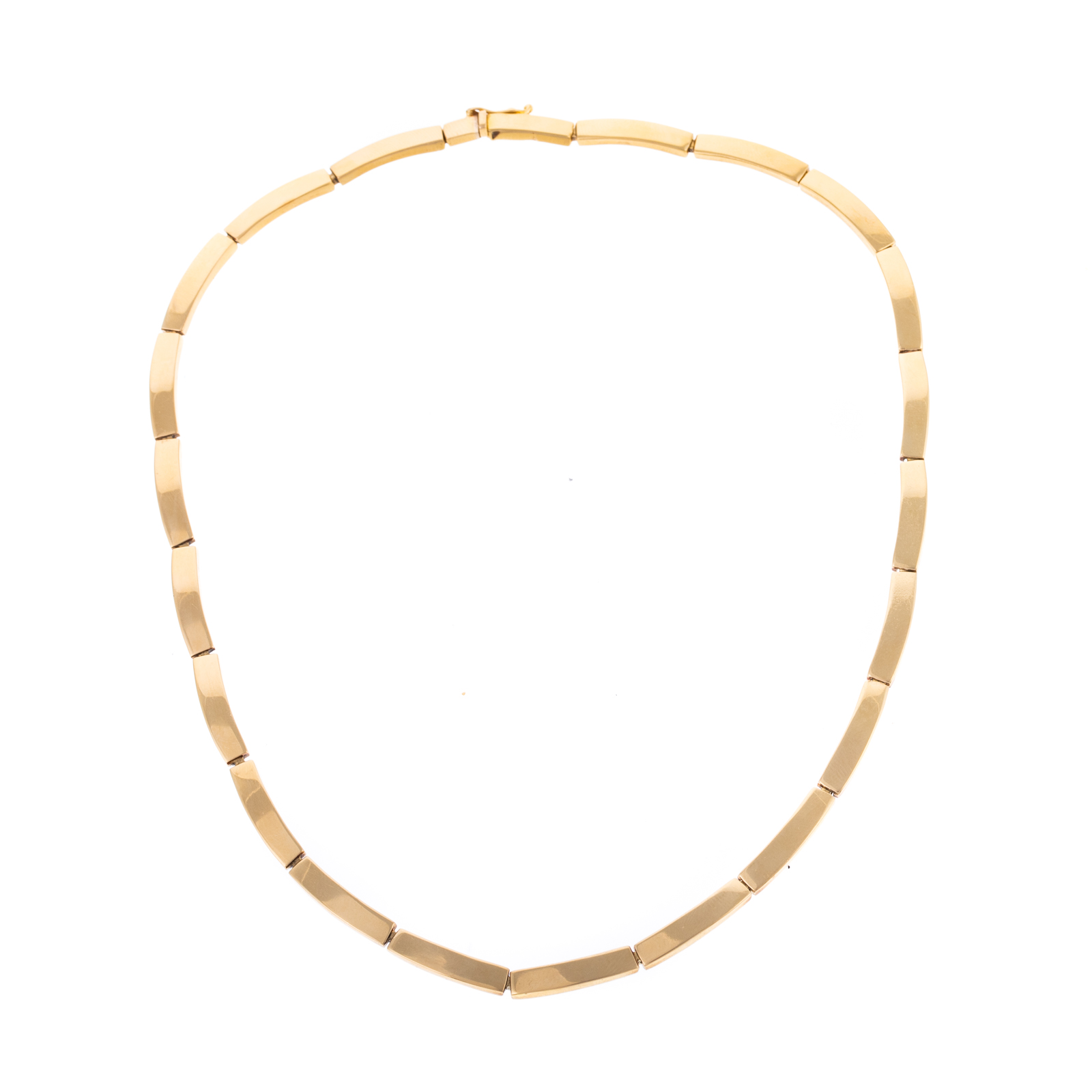 A 14K CURVED LINK NECKLACE 14K