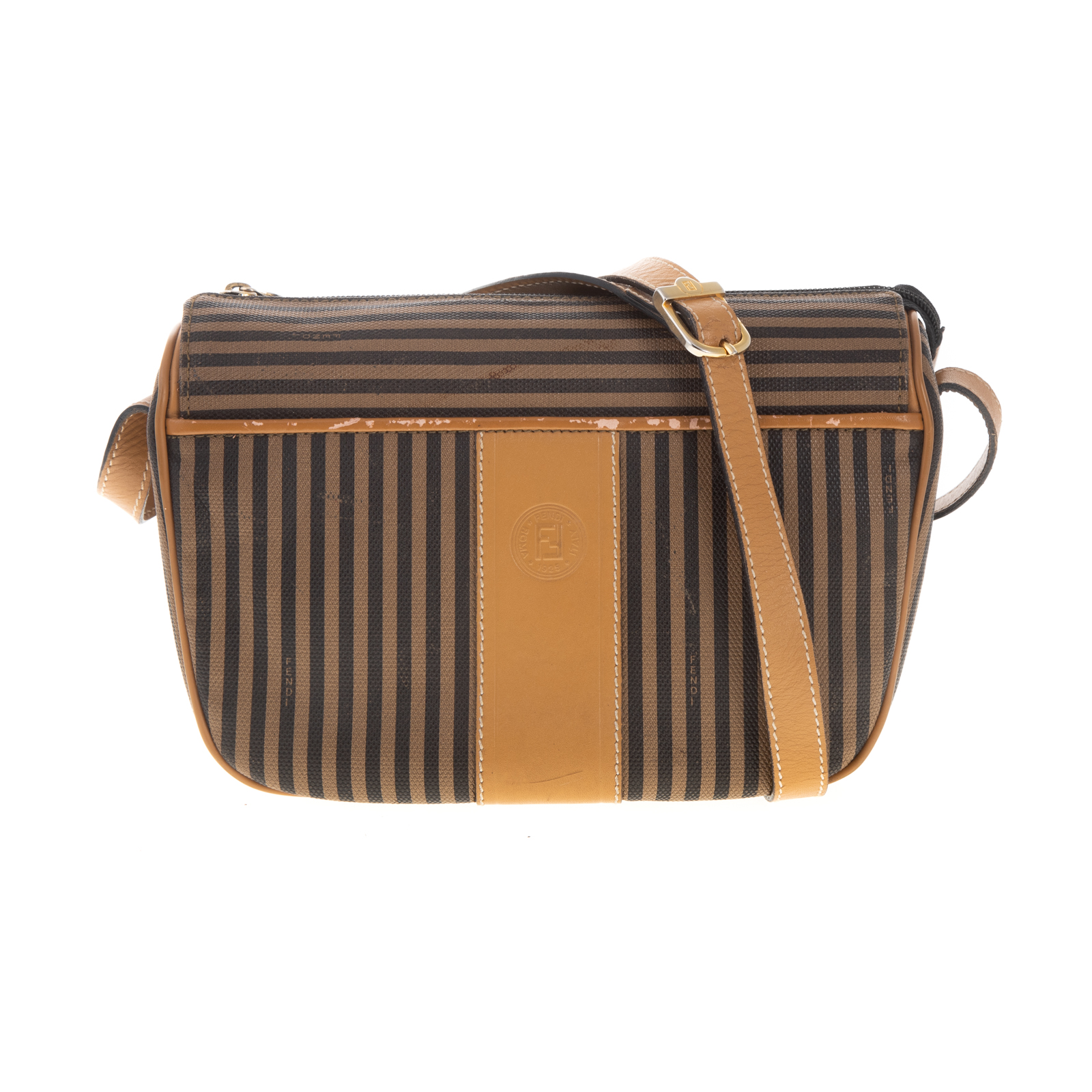 A FENDI SHOULDER BAG Brown and