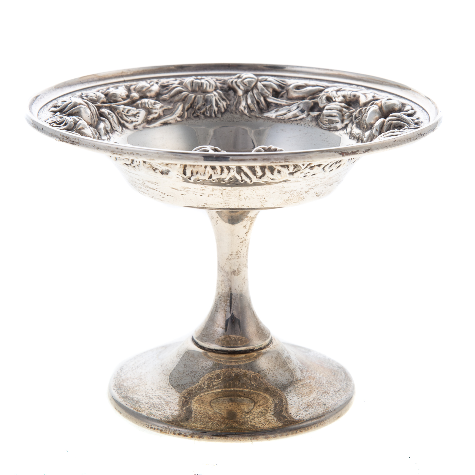 STIEFF STERLING REPOUSSE PEDESTAL DISH