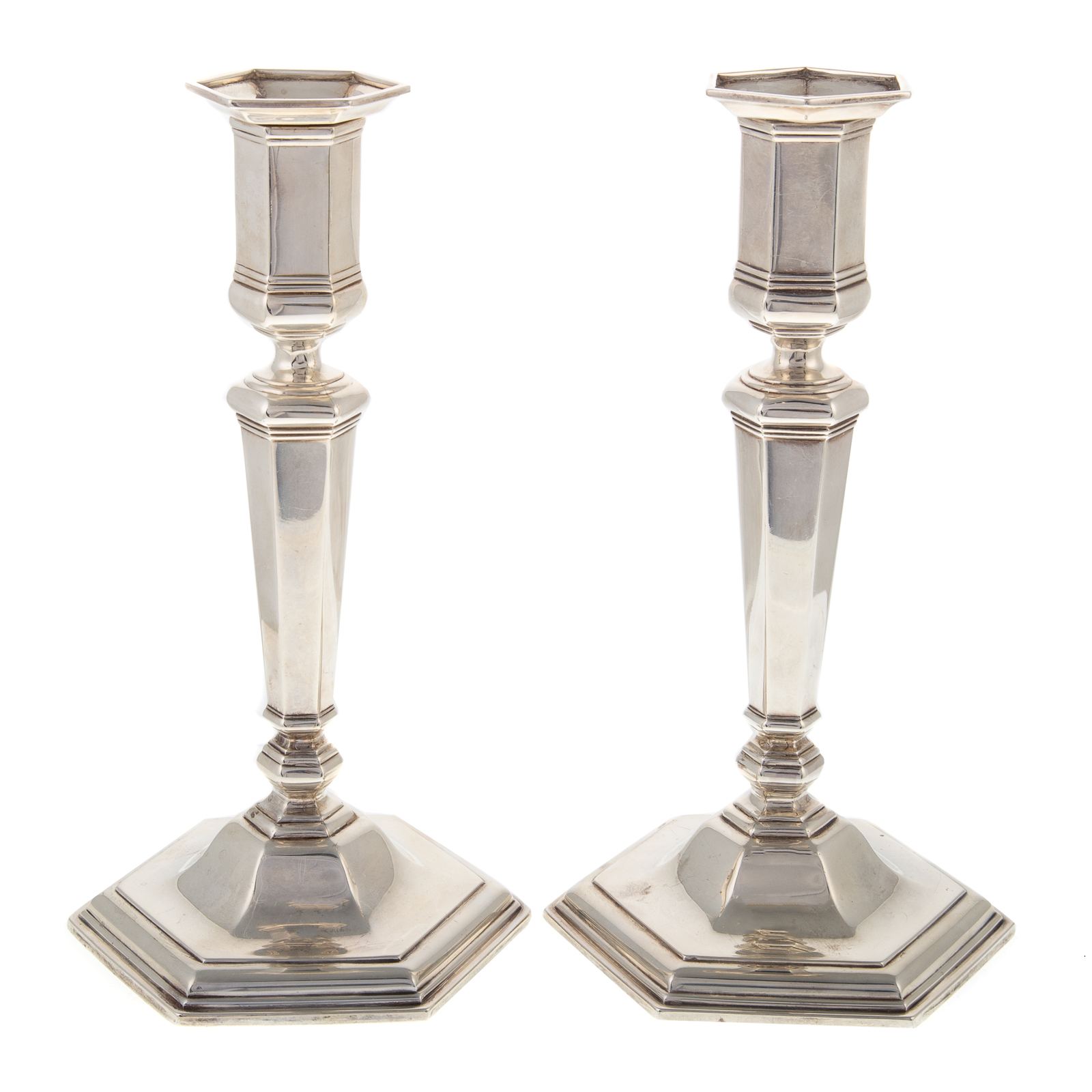 PAIR TIFFANY CO STERLING CANDLESTICKS 33408d