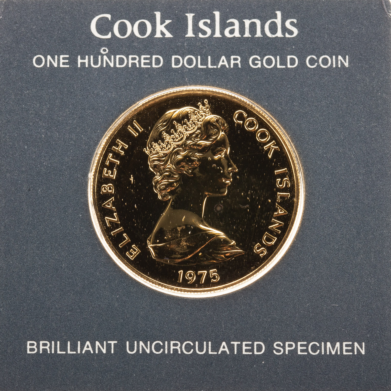 1975 COOK ISLANDS $100 GOLD UNC