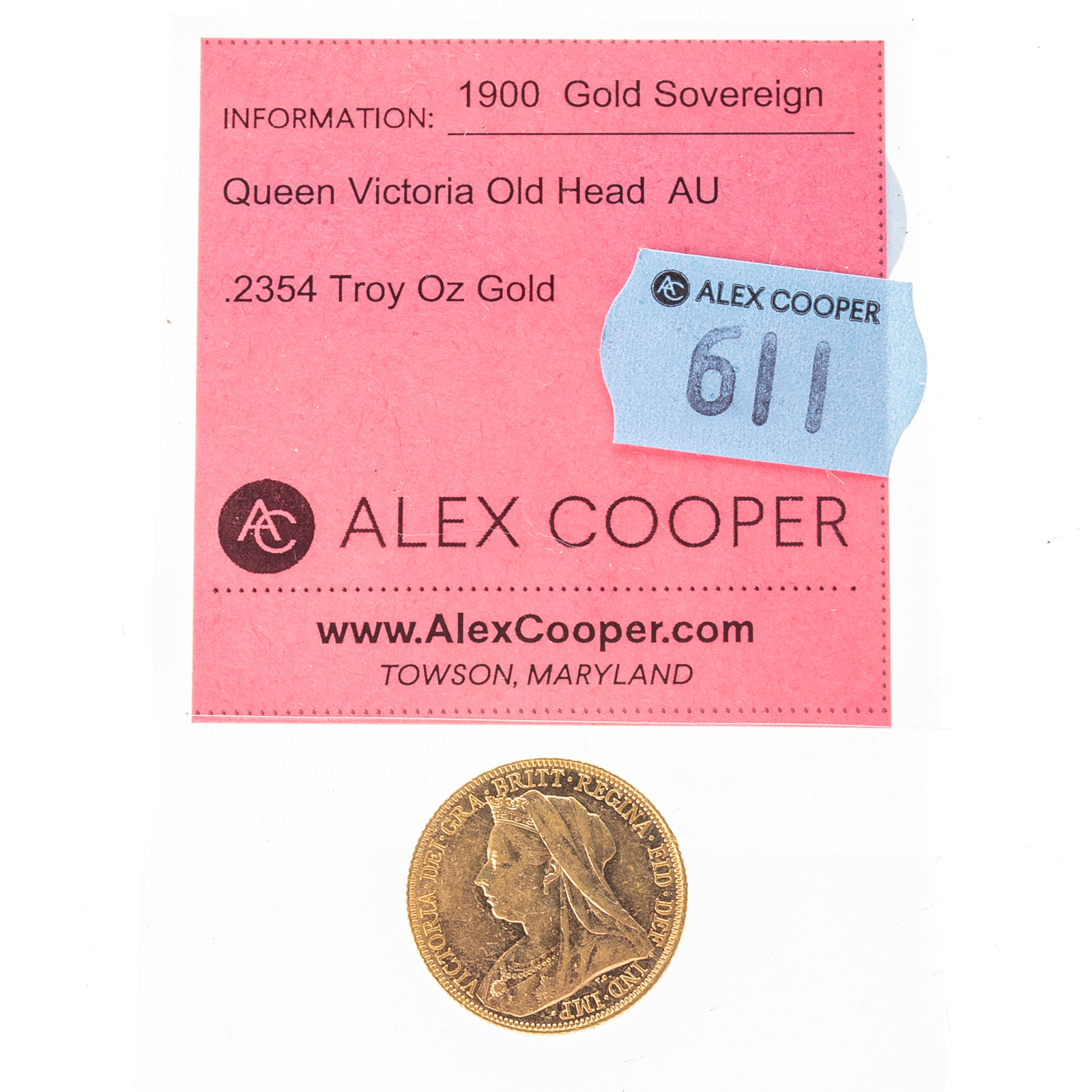 1900 VICTORIA GOLD SOVEREIGN AU 3340ce