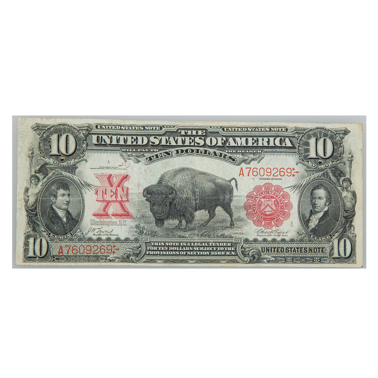  10 1901 LEGAL TENDER BISON FR 115 3340e6