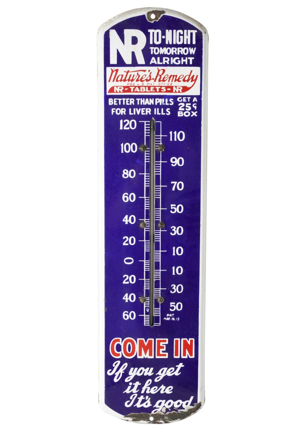 NATURES REMEDY THERMOMETER ADVERTISING 3340f7