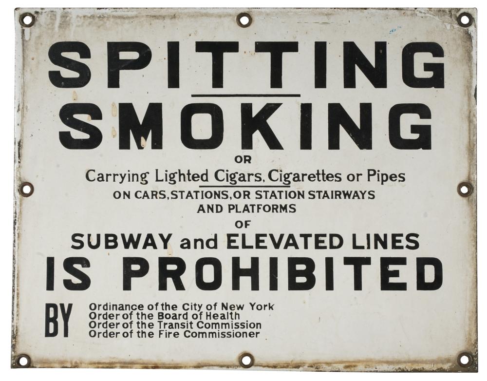 SPITTING & SMOKING PROHIBITED SIGNCondition: