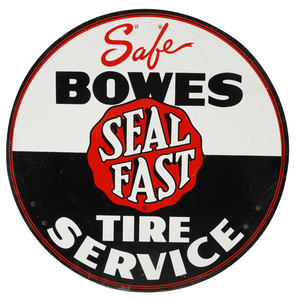 BOWES SEAL FAST TIRE SERVICE METAL SIGNCondition: