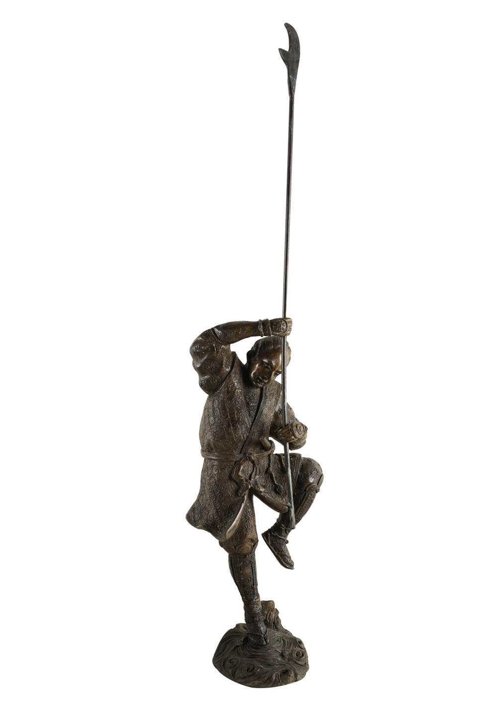 JAPANESE BRONZE WARRIOR FIGUREwith attached