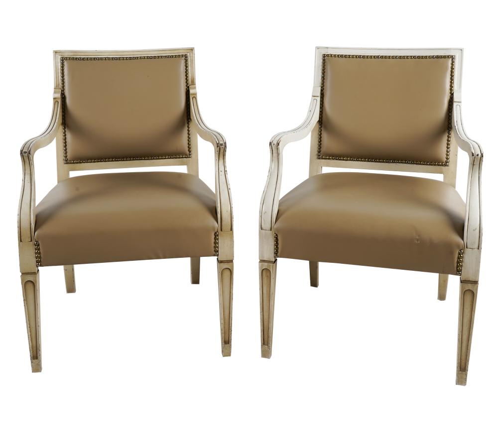 PAIR OF PAINTED OPEN ARMCHAIRSeach 334156