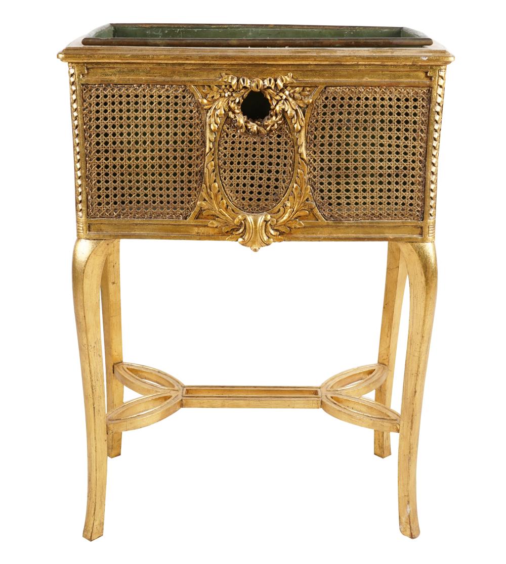 NEOCLASSICAL CANED GILTWOOD PLANTER