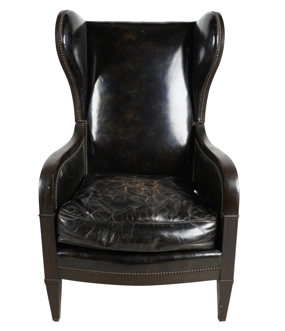BAKER BLACK LEATHER RECLINERwith 334184