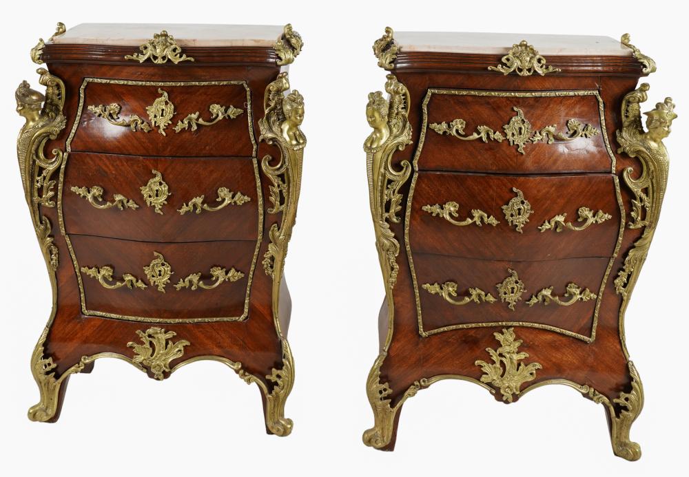 PAIR OF GILT METAL MOUNTED MARQUETRY 3341cf