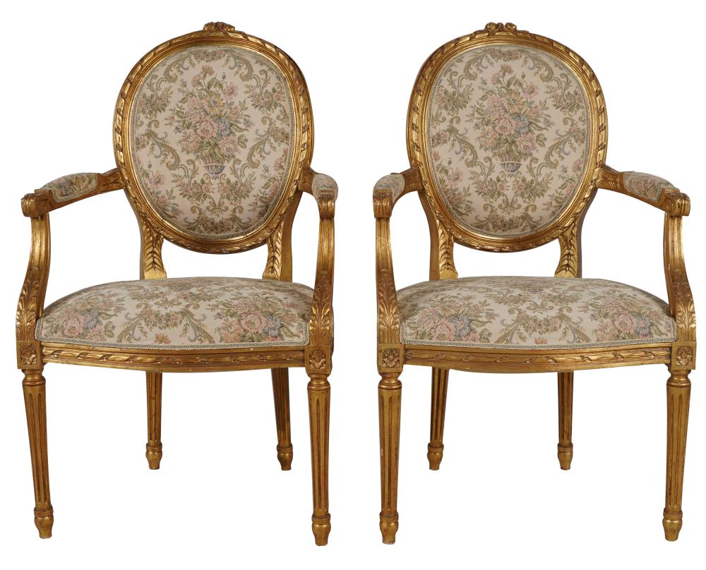 PAIR OF LOUIS XVI STYLE FAUTEUILSwith