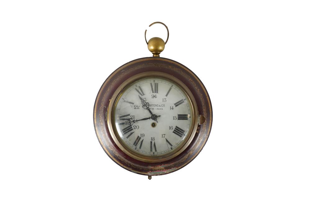 FRENCH TOLE CLOCKthe dial stamped