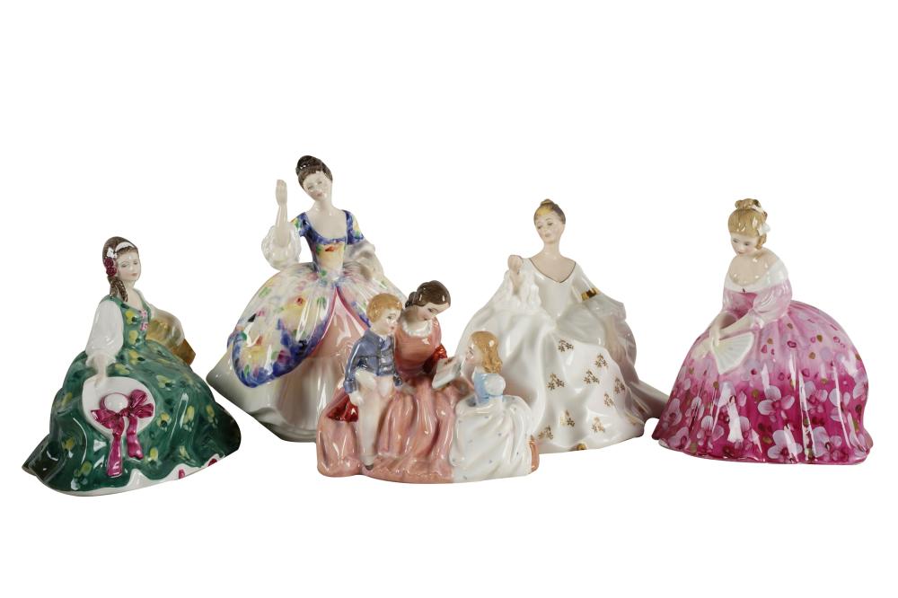 FIVE ROYAL DOULTON PORCELAIN FIGURESeach 33422e