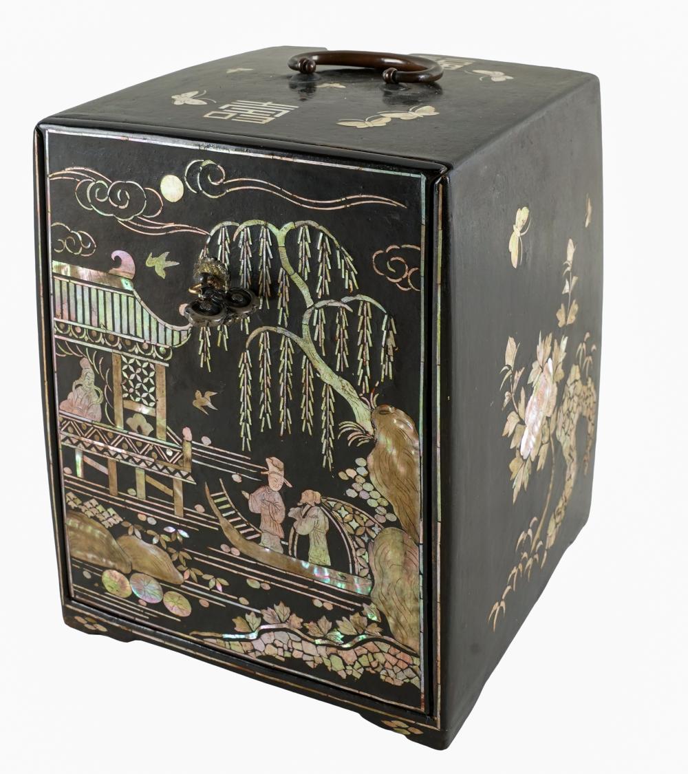 INLAID ASIAN BOXlacquered; with