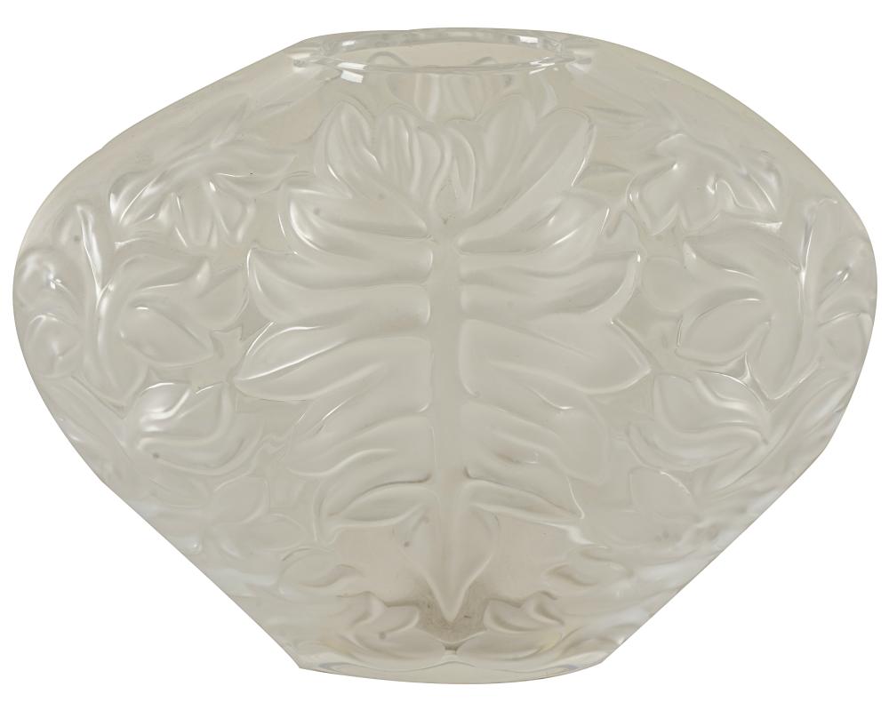 LALIQUE MOLDED GLASS VASEmarked