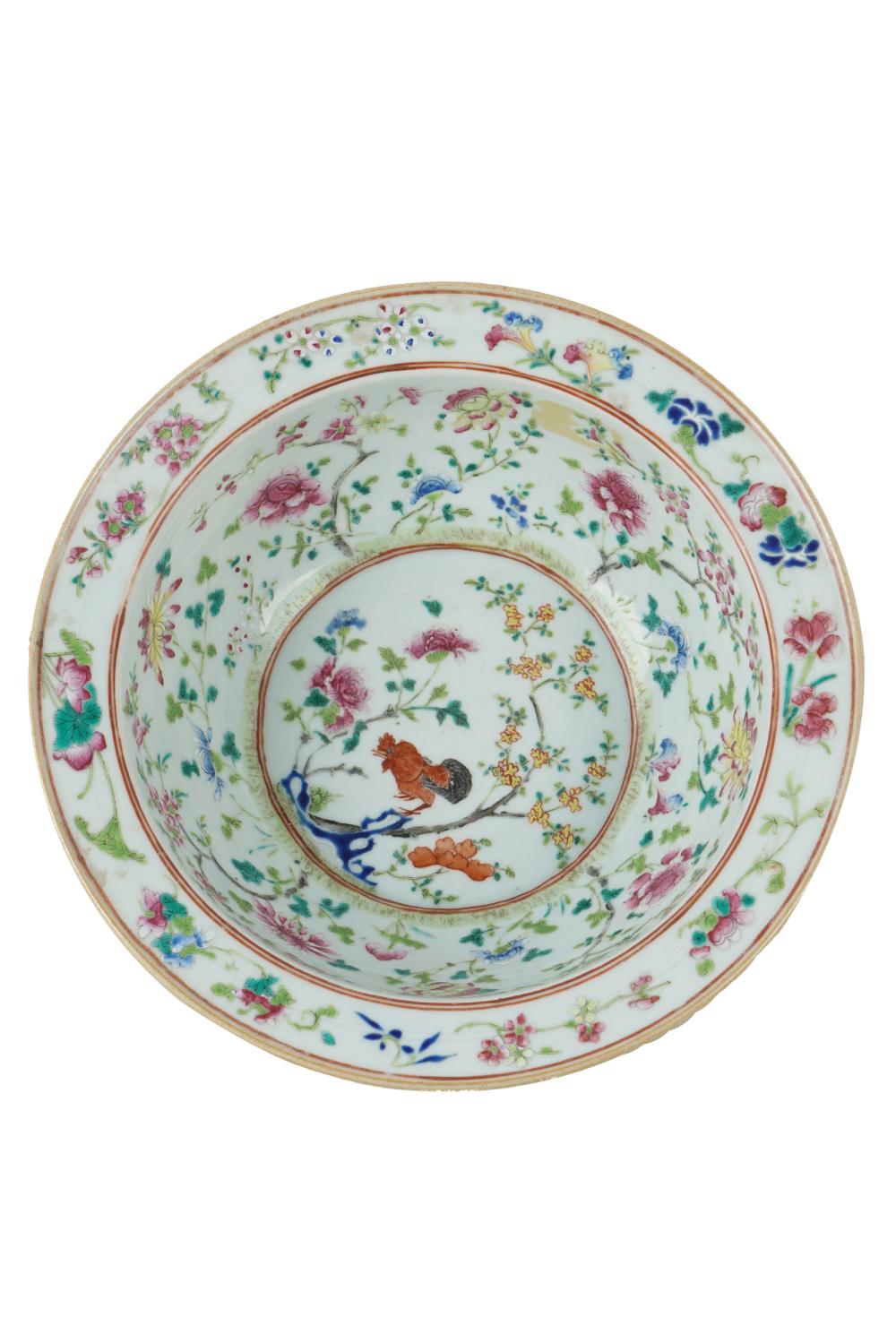 CHINESE PORCELAIN ROOSTER BOWLunsigned;