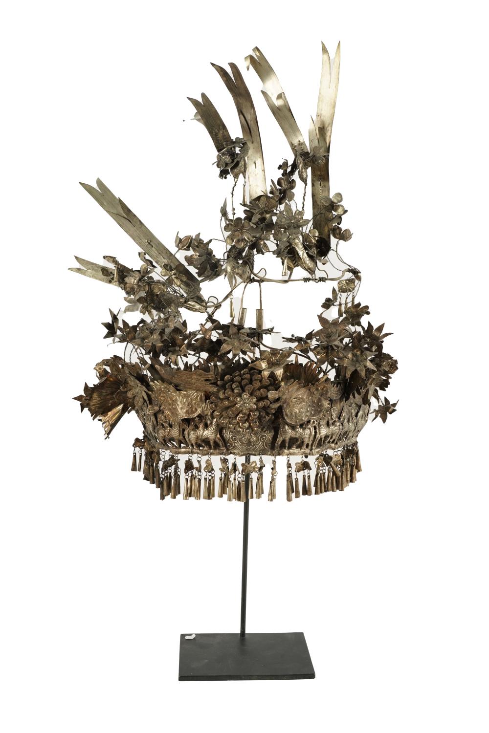 METAL MIAO TRIBAL MARRIAGE CROWN20th