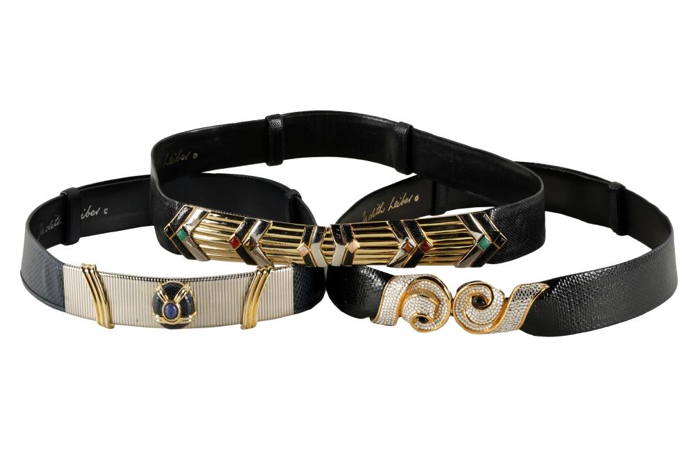 THREE JUDITH LEIBER BELTSeach with