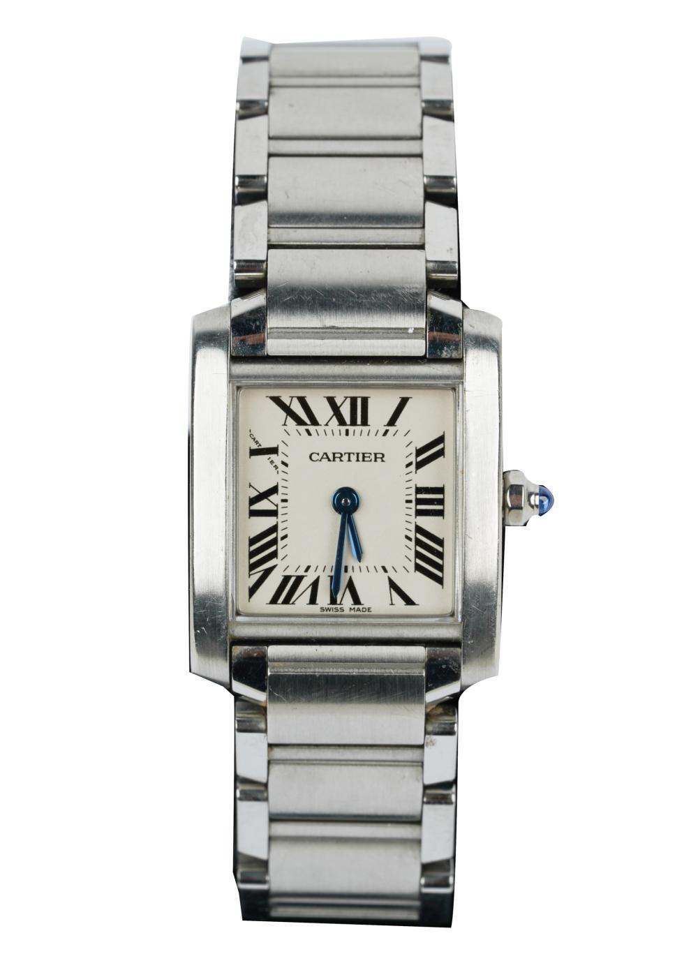 CARTIER STAINLESS STEEL TANK FRANCAISE 3342a4