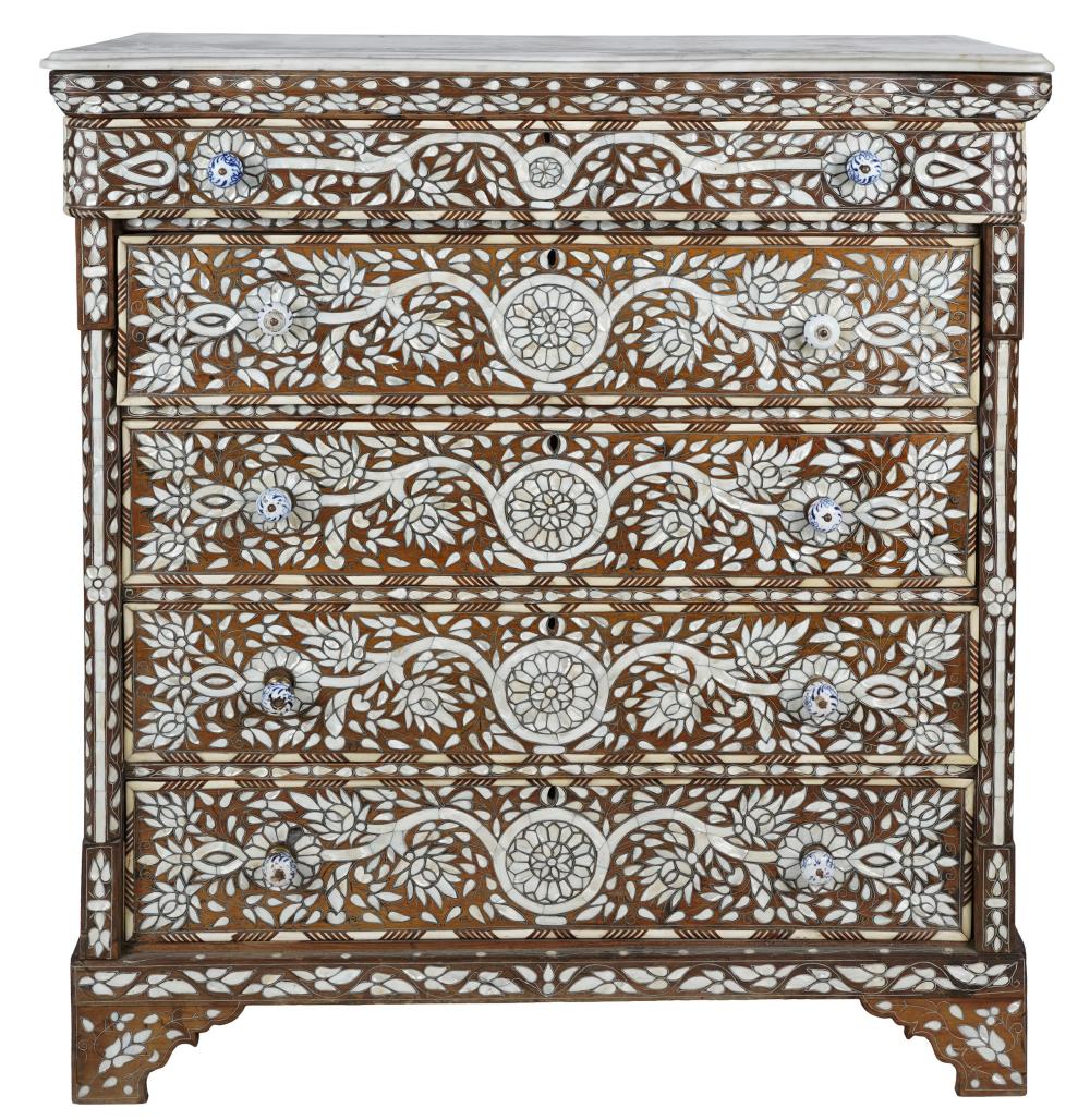 MOROCCAN INLAID CHEST OF DRAWERSthe