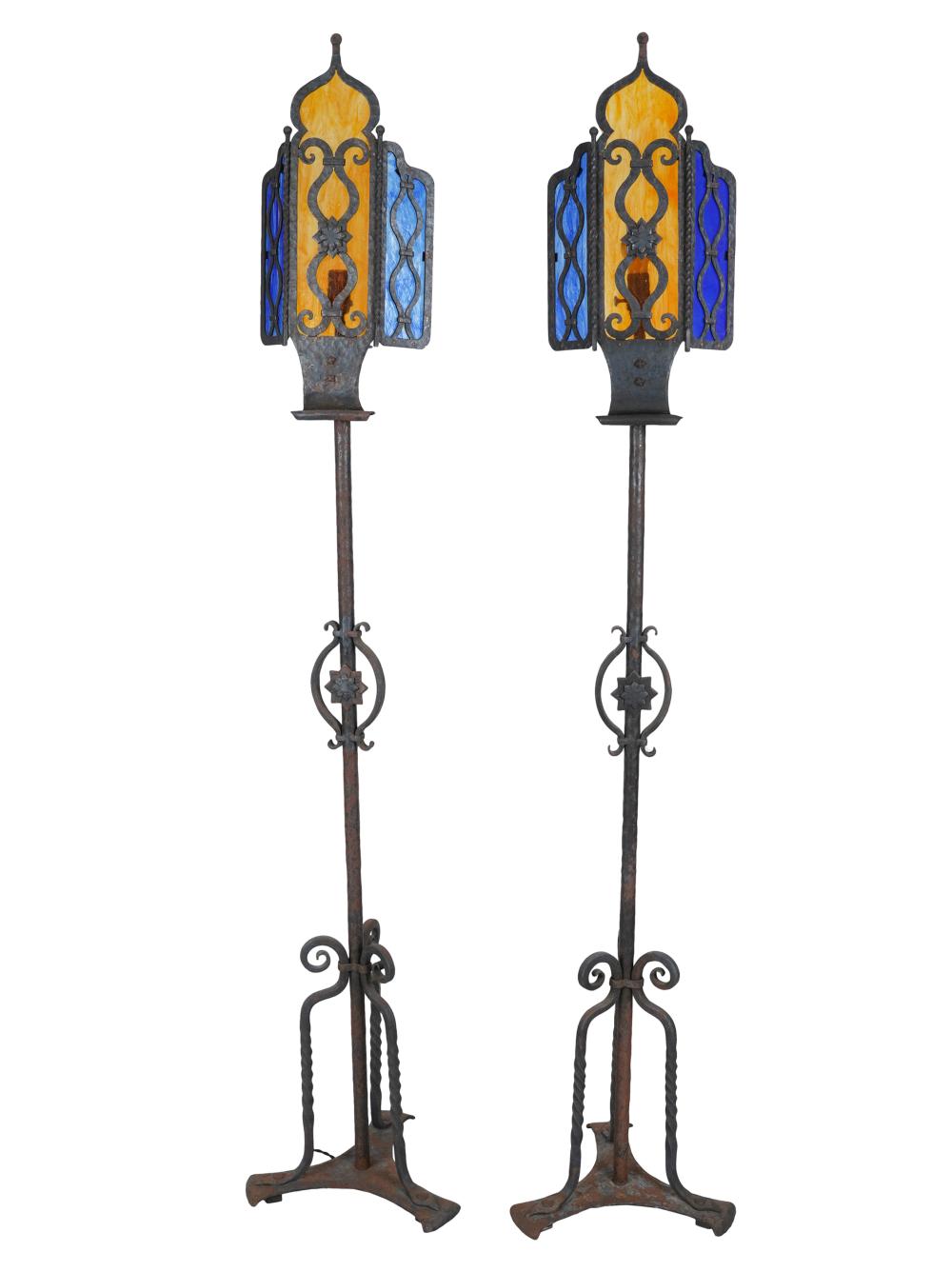 PAIR OF SPANISH REVIVAL STYLE IRON