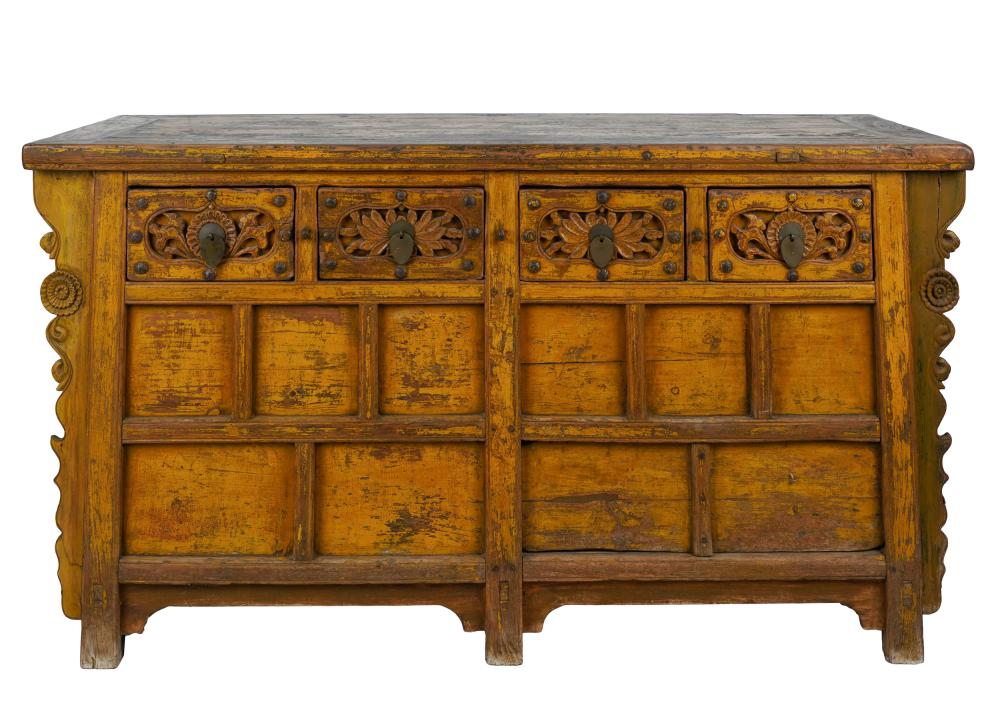ASIAN CARVED PAINTED CABINEThaving 3342d7