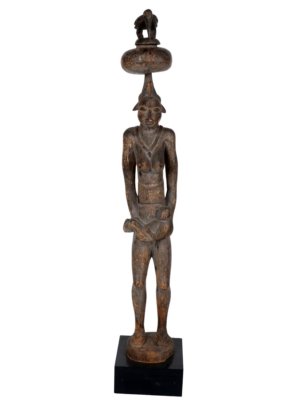 AFRICAN WOOD CARVING ON STANDwith 33433e
