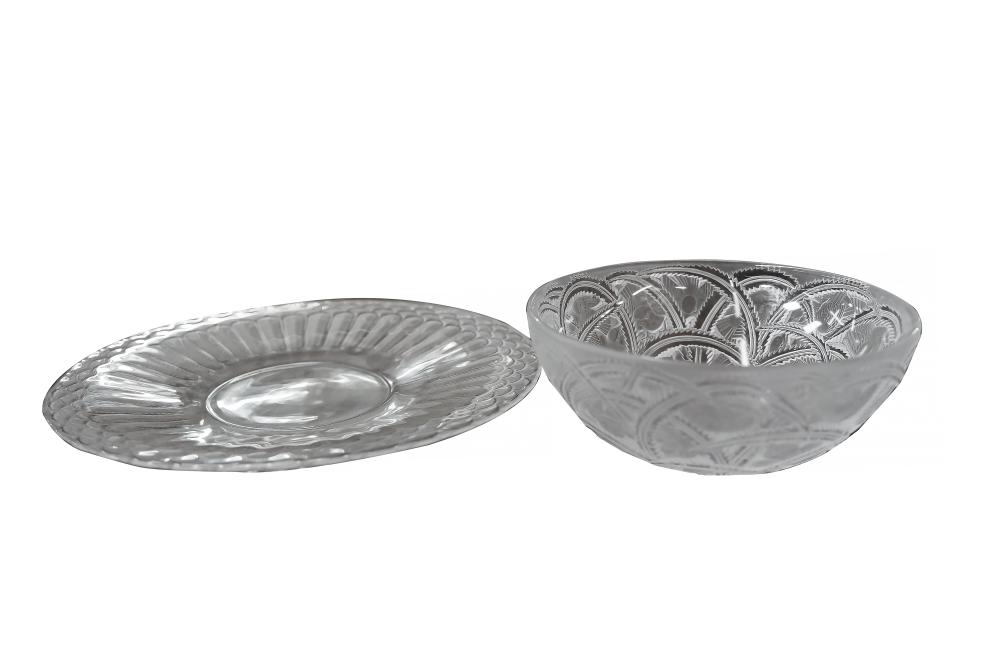 MOLDED GLASS PLATTER & BOWLthe platter