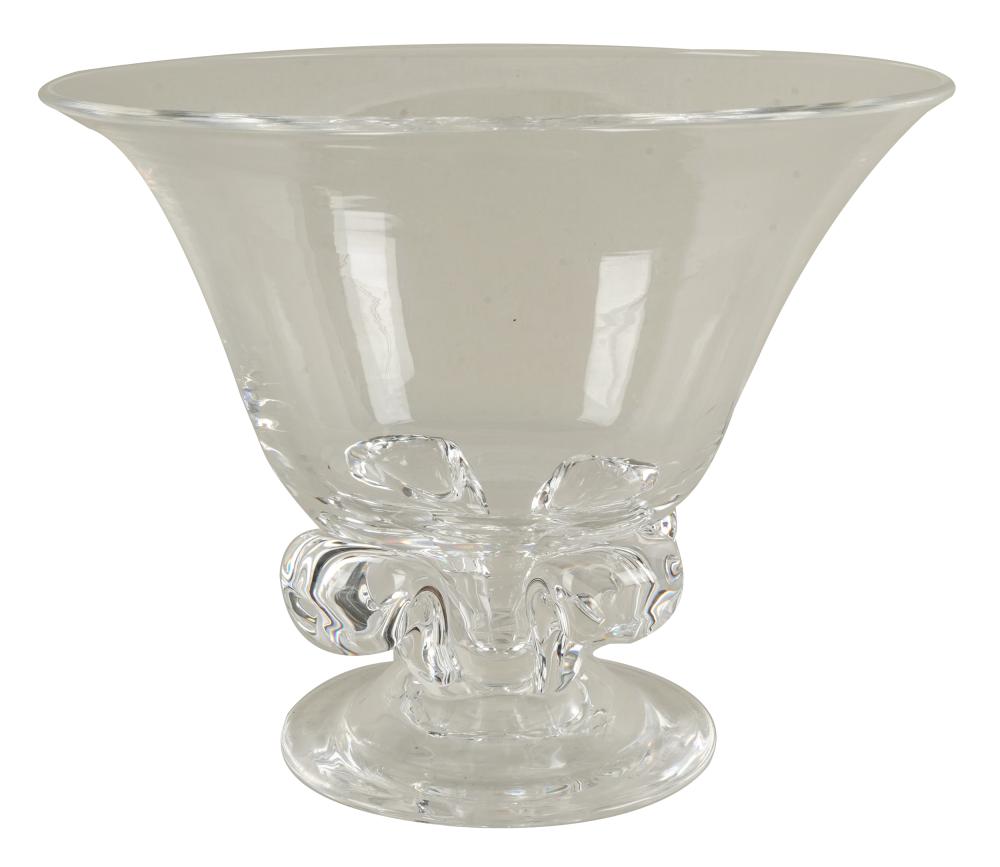 STEUBEN GLASS FOOTED BOWLetched 334358