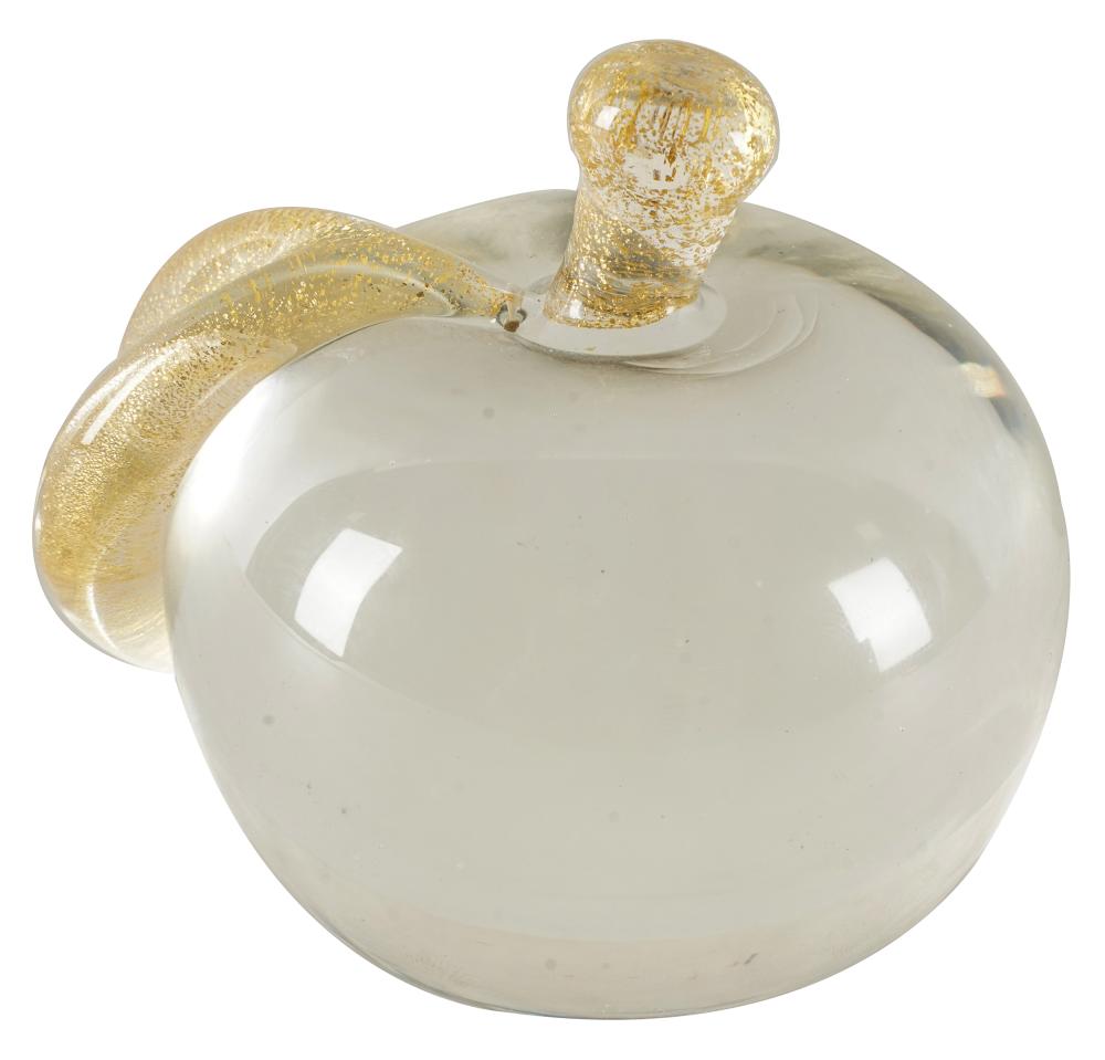 CARTIER GLASS APPLE PAPERWEIGHTsigned;