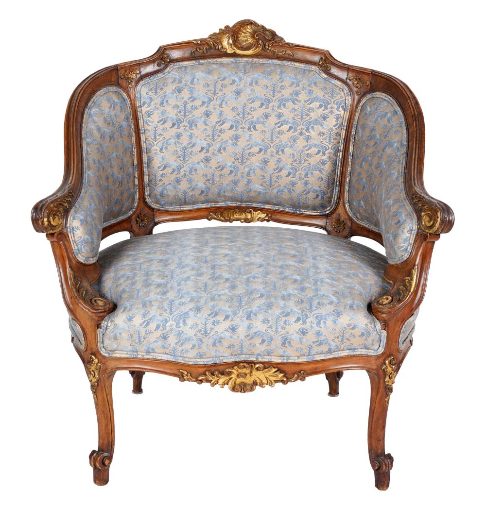 LOUIS XV STYLE CARVED WALNUT BERGEREwith 334373