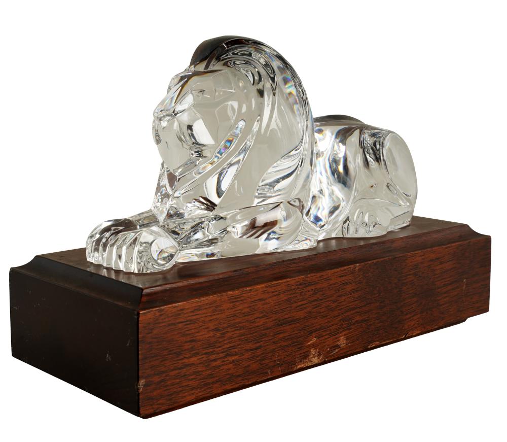STEUBEN GLASS MODEL OF A LIONsigned