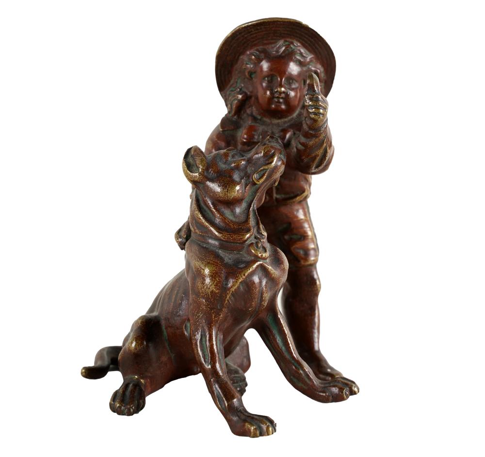 PATINATED BRONZE FIGURAL GROUPunsigned  3343a6