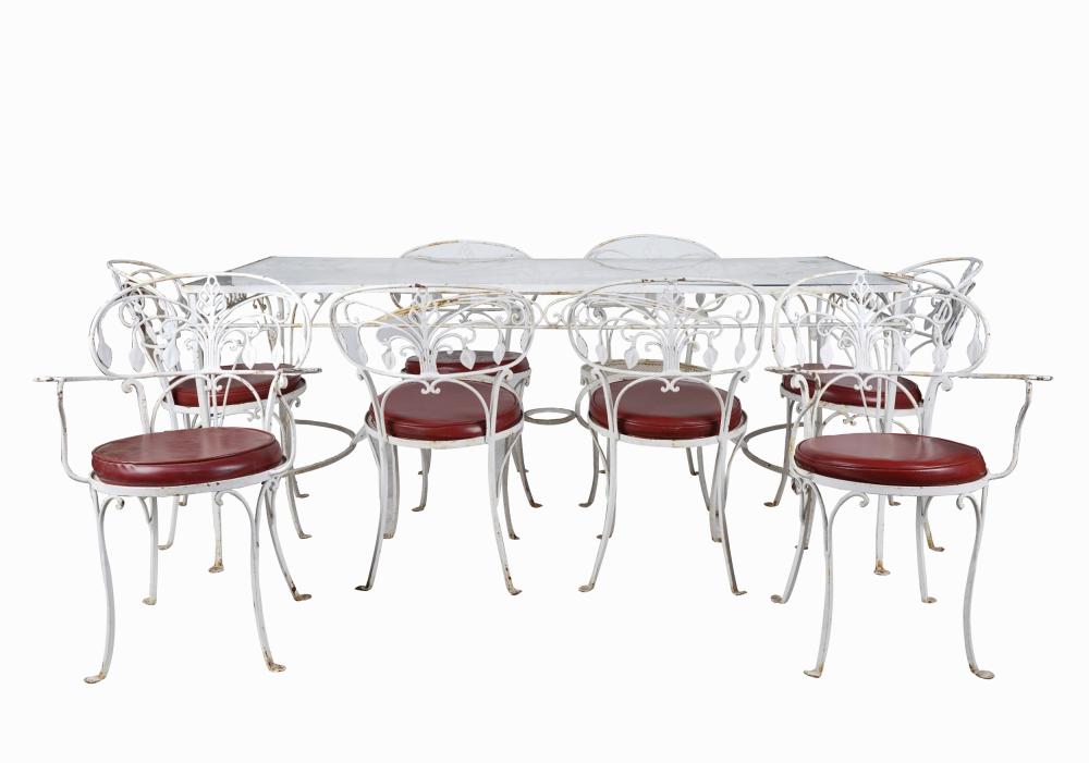 WHITE PAINTED IRON PATIO DINING 3343dc