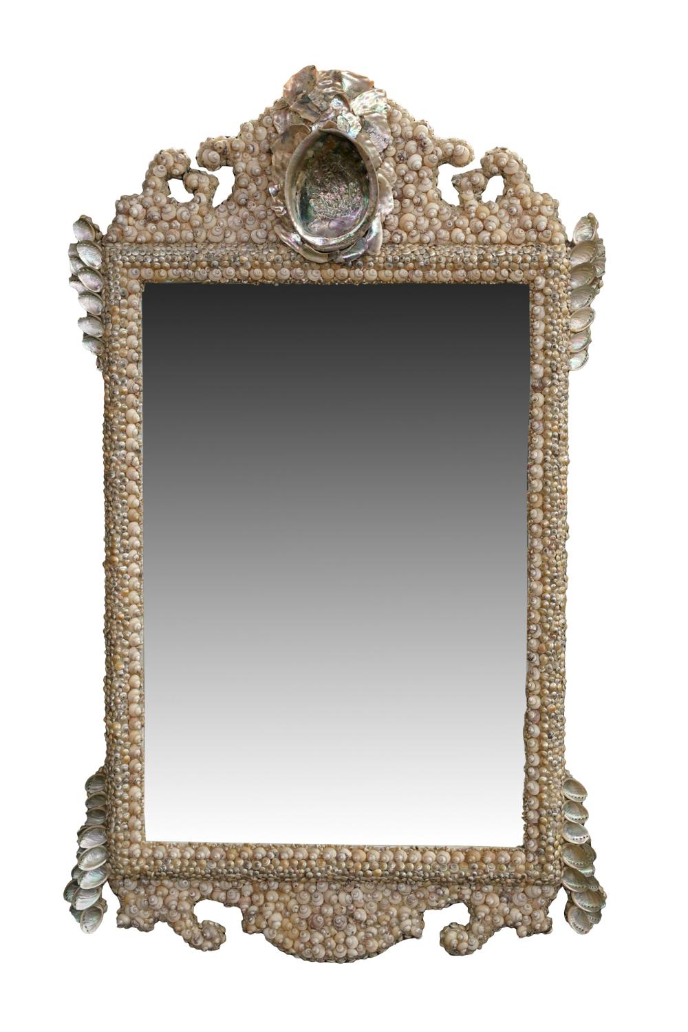 SHELL ENCRUSTED WALL MIRRORwith 3343e7