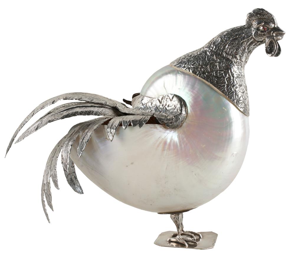 STERLING NAUTILUS SHELL ROOSTER 334414