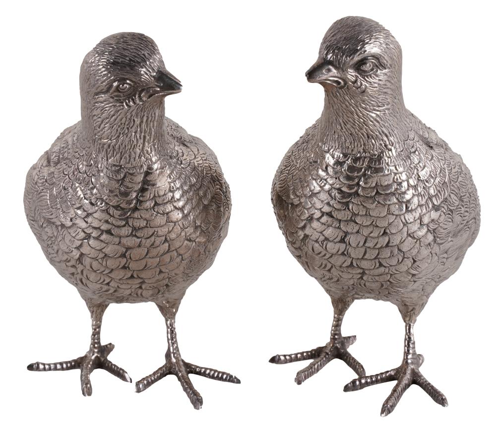 PAIR OF ELIZABETH II STERLING BIRD